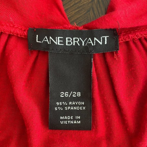 SALE: LANE BRYANT  Red, Sleeveless, Vee Neck Top, 26/28 - Picture 3 of 4